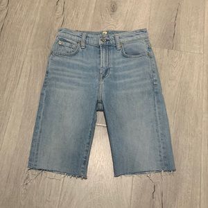 7 for all Mankind Denim Biker Shorts